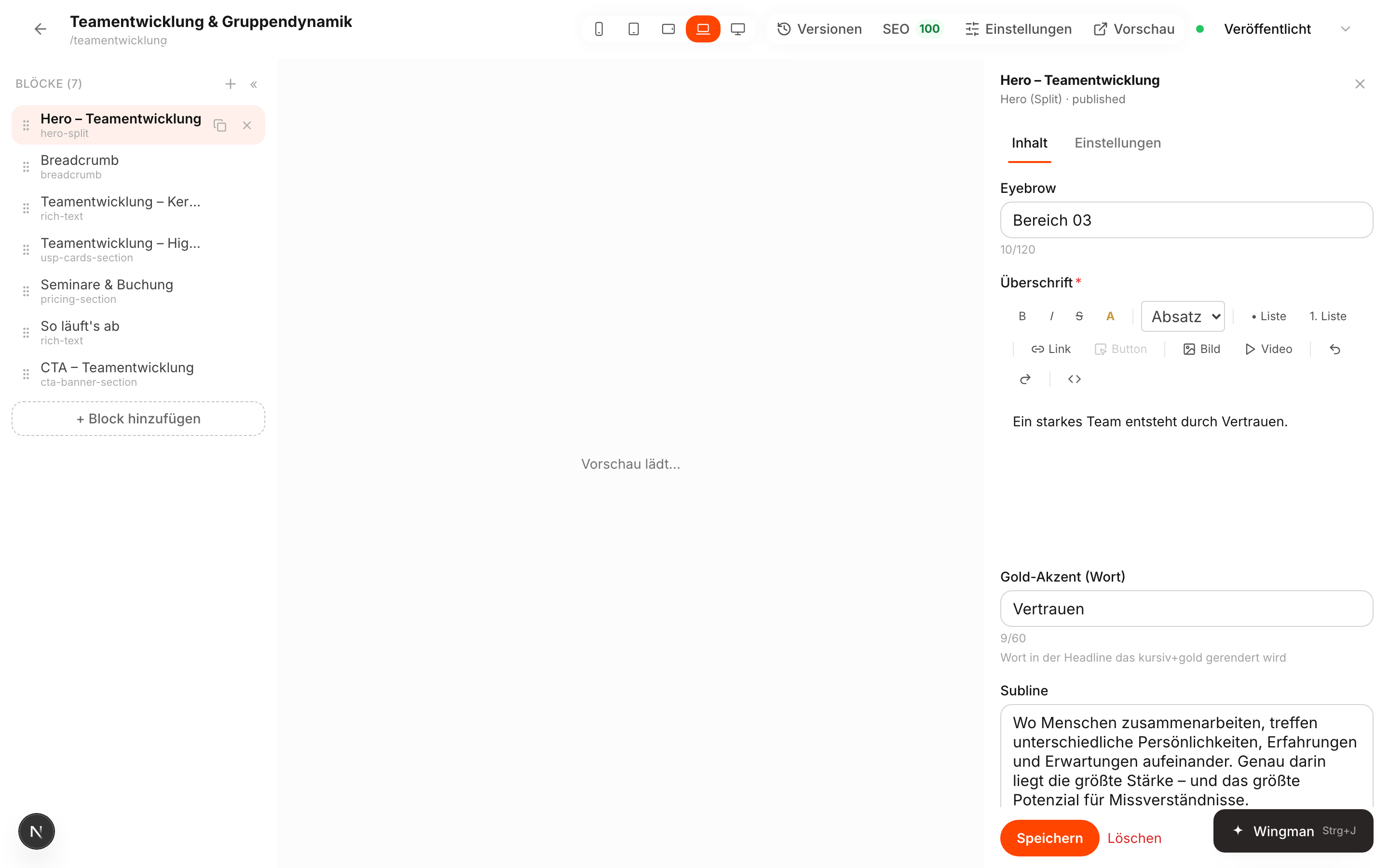 Block bearbeiten