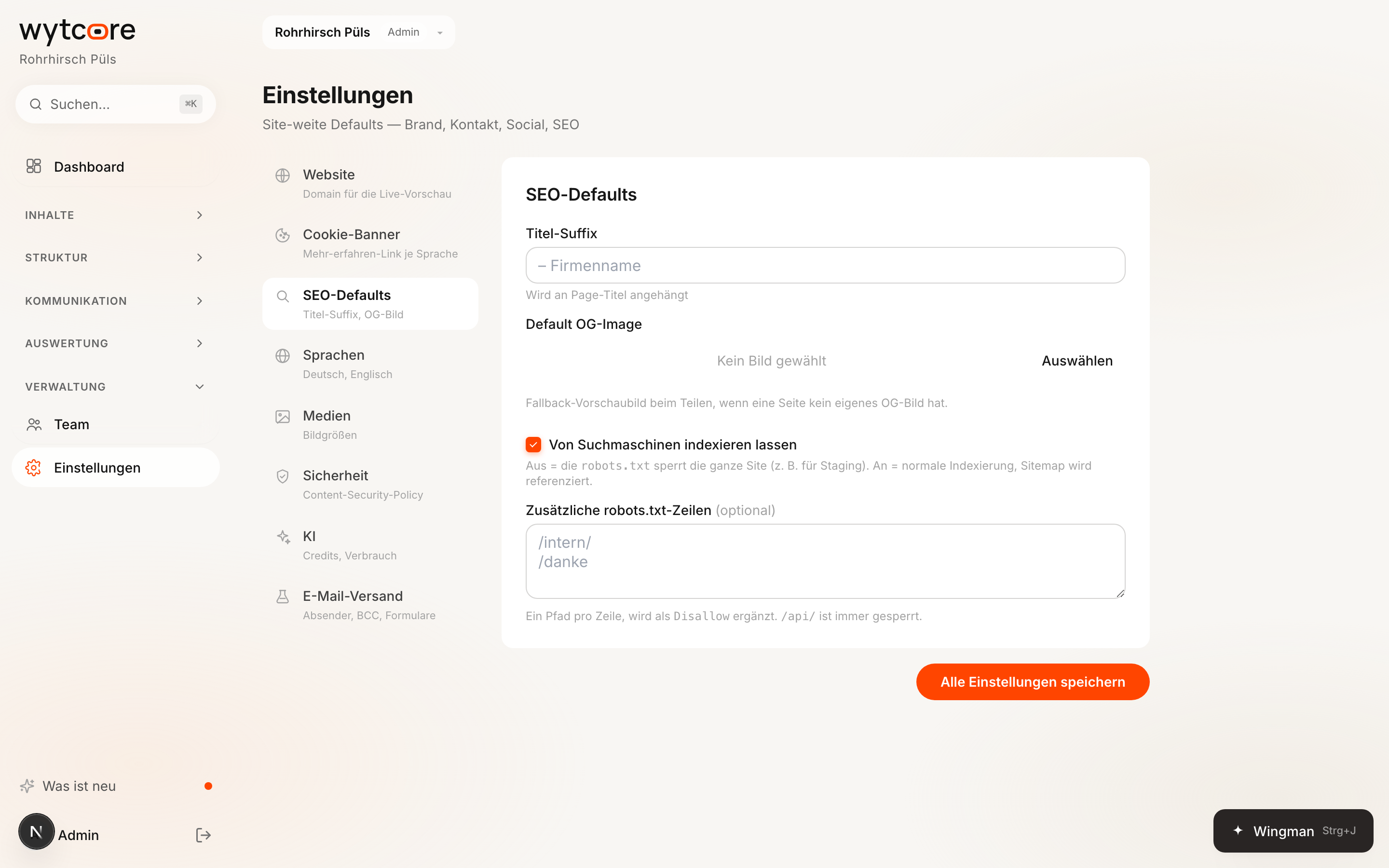 Einstellungen